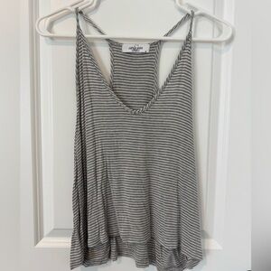 Carly Jean Los Angeles Gray Striped Tank Top